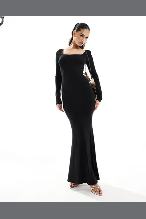 ASOS Square neck softline long sleeve maxi dress in