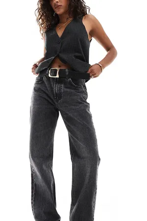 Stradivarius Petite STR straight leg jeans in washed
