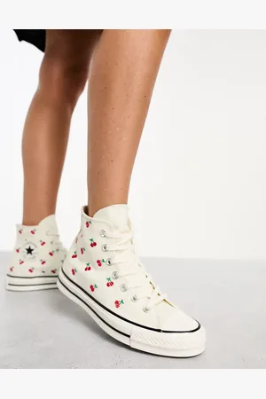 Converse Chuck 70 Hi sneakers with cherry embroidery in cream