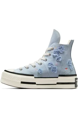 Converse Chuck 70 Hi platform sneakers with flower embroidery in