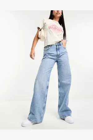 Pull&Bear High rise wide leg jeans in medium