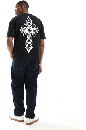 Liquor N Poker Liquor & Poker oversized t-shirt with cross front and back print in