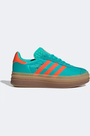 adidas Gazelle Bold sneakers in green and red