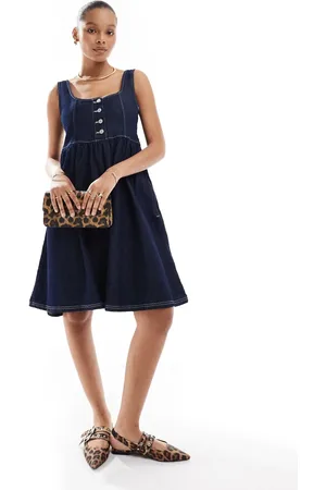 ASOS Denim structured dress in indigo