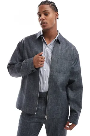ASOS Smart zip up shirt jacket in - part of a set