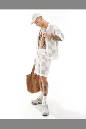 The Couture Club Knit checkerboard shirt in off white - part of a set