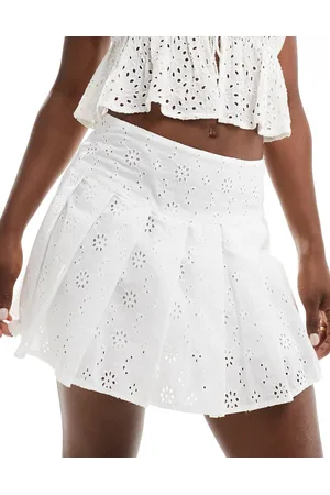 ASOS Pleated mini skirt in eyelet