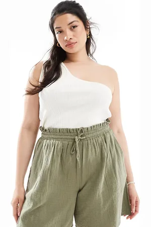 Yours Cheesecloth shorts in khaki