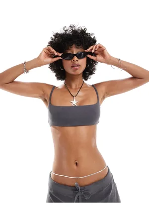 Weekday Byron mix & match terrycloth bandeau bikini top in off