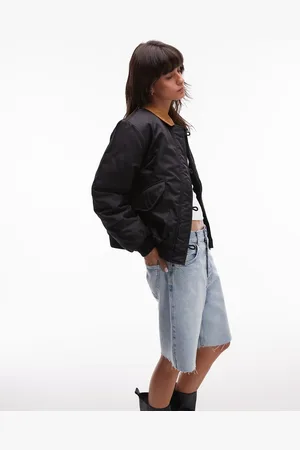 Topshop Nylon cord collar jacket in