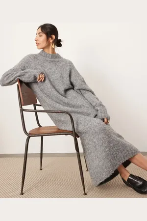 ASOS Boucle chunky knit high neck maxi dress in