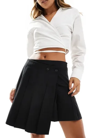 ASOS Tailored asymmetric pleated mini skirt in