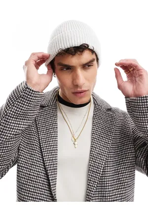 ASOS Lambswool fisherman ribbed beanie in