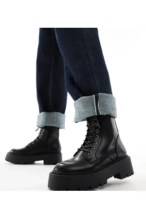 ASOS Wide Fit Adventure chunky lace up boots in
