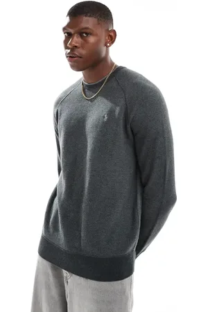 Ralph Lauren Icon logo cotton knit sweater in charcoal
