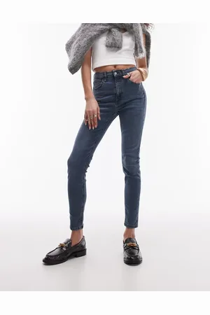 Topshop High rise Jamie jeans in storm blue