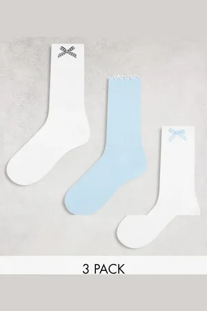 Daisy Street Sock multipack in gingham satin bow mix