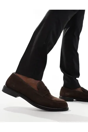 WALK LONDON Putney saddle loafers in suede