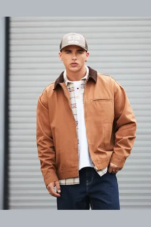 ASOS Oversized harrington jacket in tan