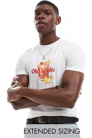 ASOS Muscle fit ringer T-shirt in with chest print