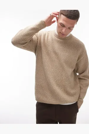 Topman Textured sweater in heathered oatmeal