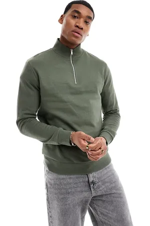 ASOS Essential sweatshirt with half zip in mid