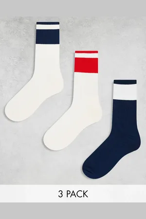 ASOS 3 pack chunky striped socks in multiple colors