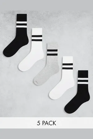 ASOS 5 pack socks with stripes in multiple colors