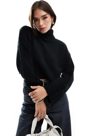ASOS Cropped turtle neck sweater in black