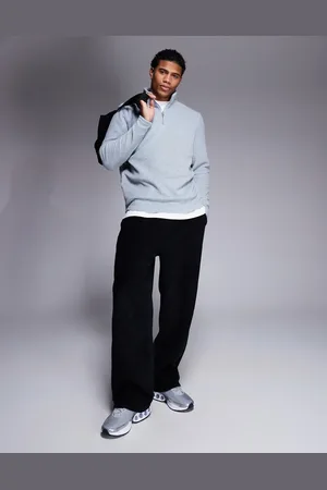 ASOS Half zip fleece sweatshirt in heather