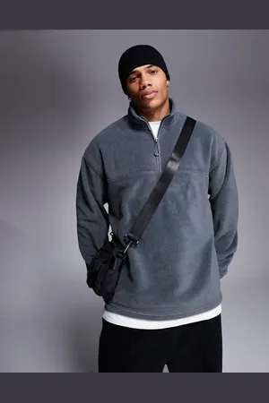 ASOS Oversized half zip fleece sweatshirt in