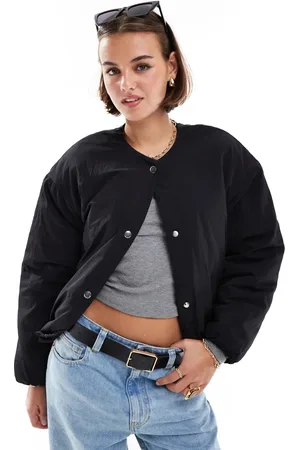 ASOS Collarless puffer jacket in
