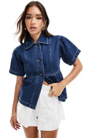ASOS Denim short sleeve jacket in indigo