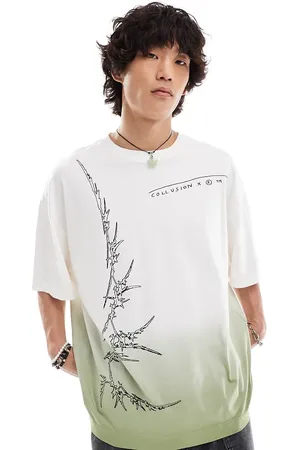 COLLUSION Oversized graphic t-shirt with stone ombre wash