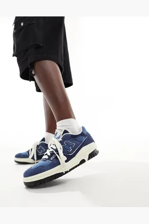 New Balance 550 rubber sole sneakers in denim blue with white detail