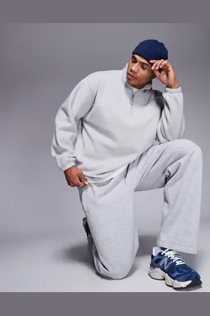 ASOS Oversized half zip fleece sweatshirt in light