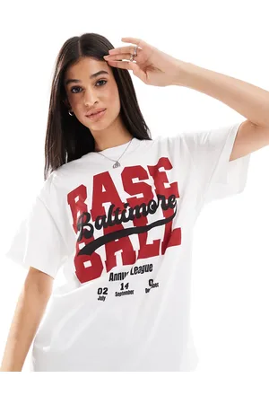 Bershka Oversized Baseball graphic tee