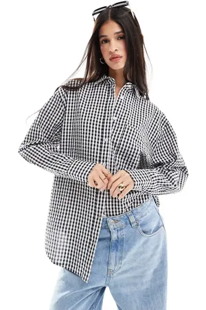 ASOS Oversized shirt in mono gingham