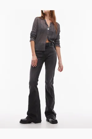 Topshop High rise Jamie flare jeans in washed