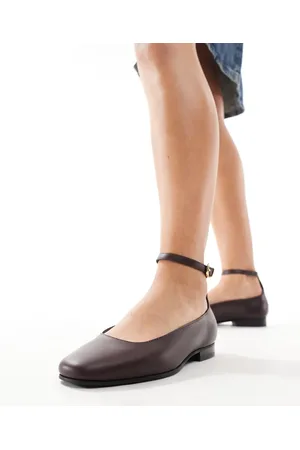 WALK LONDON Bella ankle strap shoes in burgundy leather