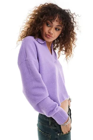 Monki Knitted polo sweater in