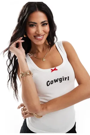 Kaiia Cowgirl bow tank top in