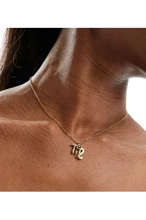 LOST SOULS Stainless steel 18kt plated Virgo birthstone star sign necklace