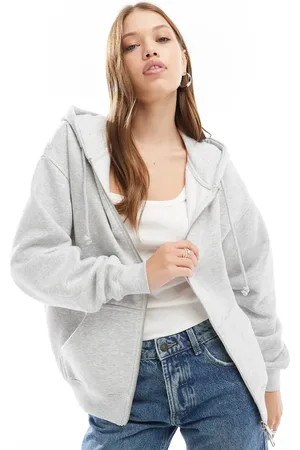 Cotton On Cotton On boxy fit zip up hoodie in gray