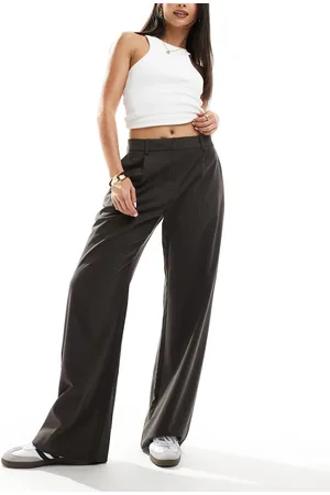 Weekday Drew mid waist slouchy pants with front pleats in