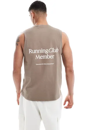 ASOS Running Club tank back print in clay