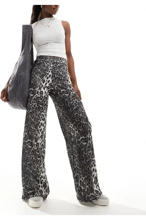 ASOS Wide leg trousers in leopard print