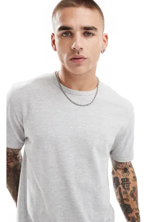 French Connection French Connection textured t-shirt in light heather