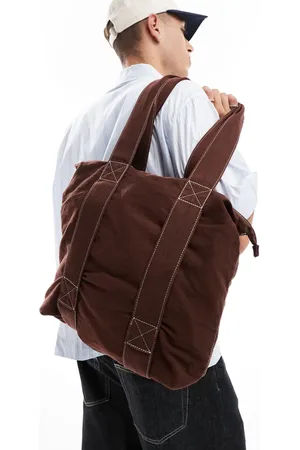 ASOS Cotton tote bag with contrast stitch in washed