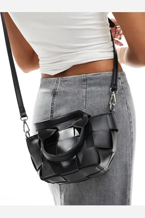Glamorous Woven bucket bag with crossbody strap in